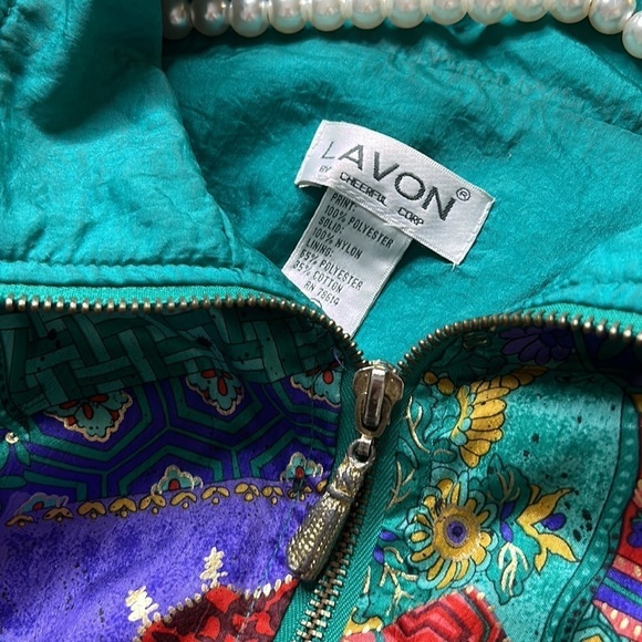 Vintage ‘90s Funky Patterned Multi color synch waist Jacket large women’s - Picture 8 of 9